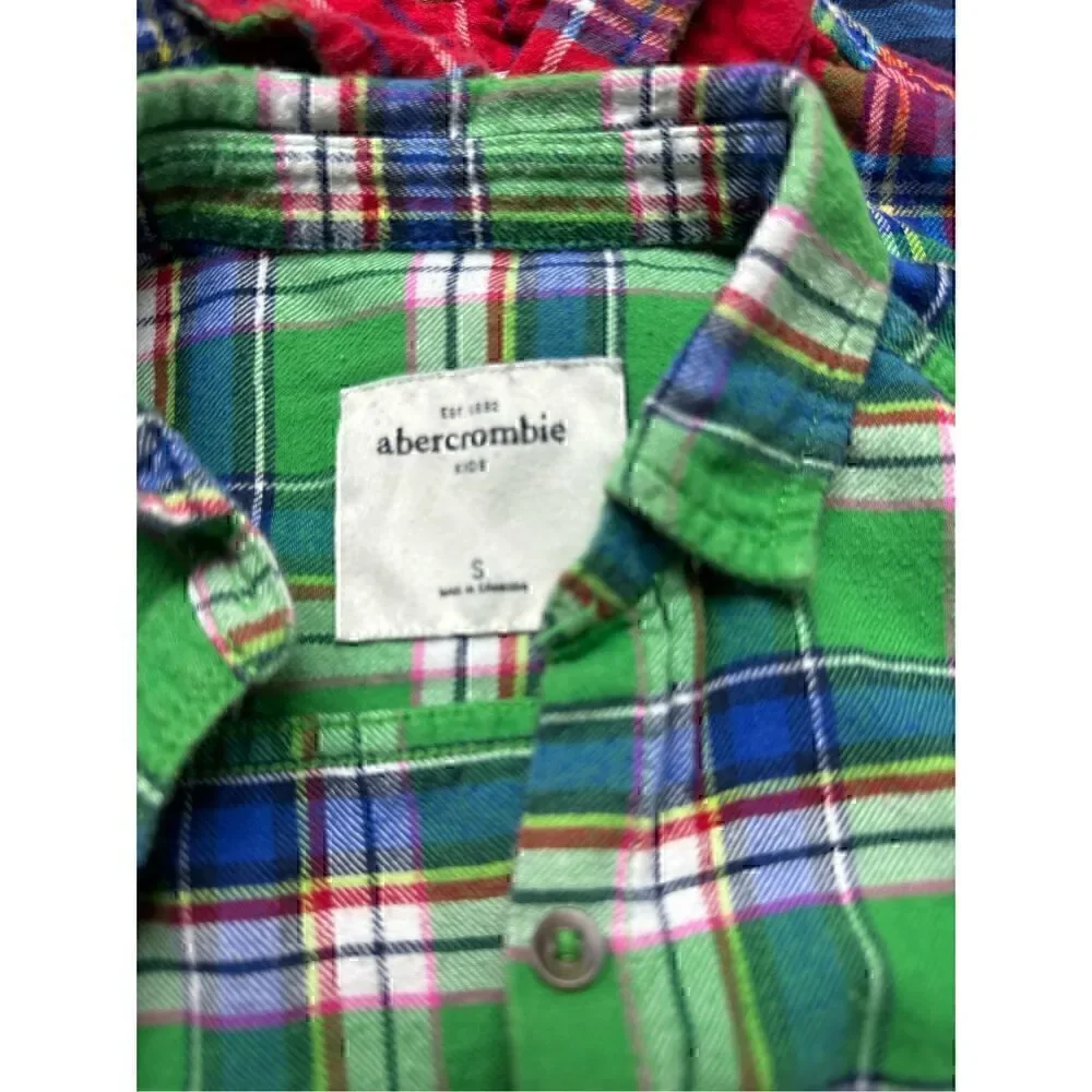 4 piece size 7-8 Boys Long Sleeve Button Down Flannel Bundle by Old Navy & Aberc